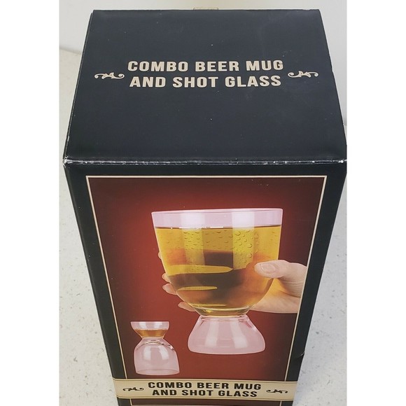 CHILL BEER MUGS & Shot glass Durable 16 fl.oz & 2 Shots  FREEZABLE Mug - Picture 2 of 8